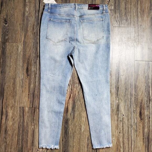 Haute Curve Women Raw Hem Casual Denim Jeans Size 18 Plus Soft Grunge Retro - Picture 7 of 8